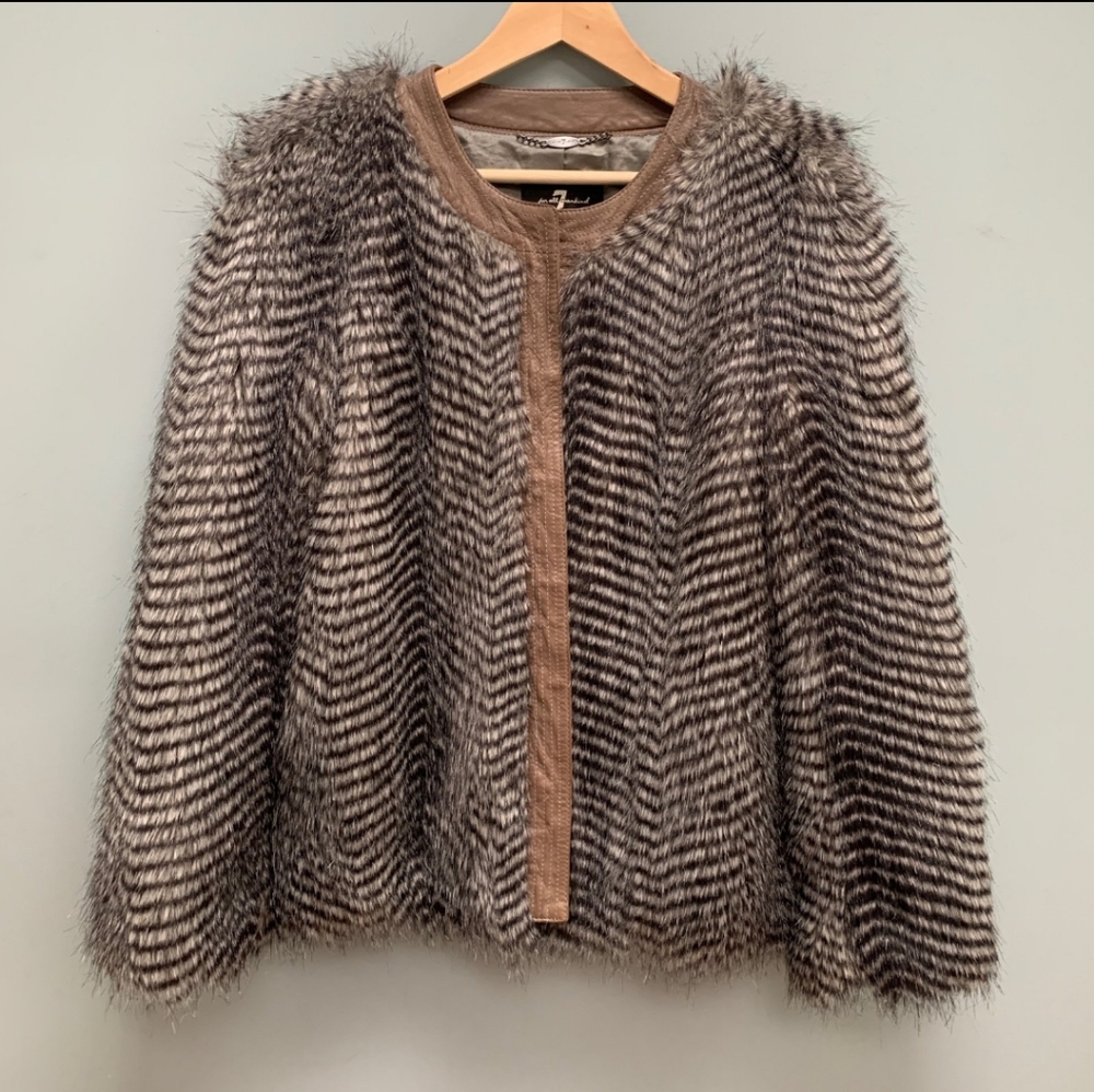 7 for All Mankind faux fur & leather coat
